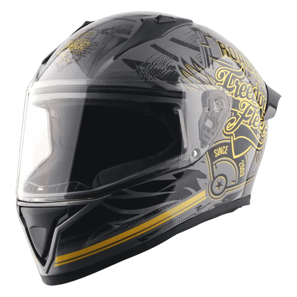 Vega Bolt Dx Rodies Freedom Fleet Athena Black Gold Full Face Helmet 