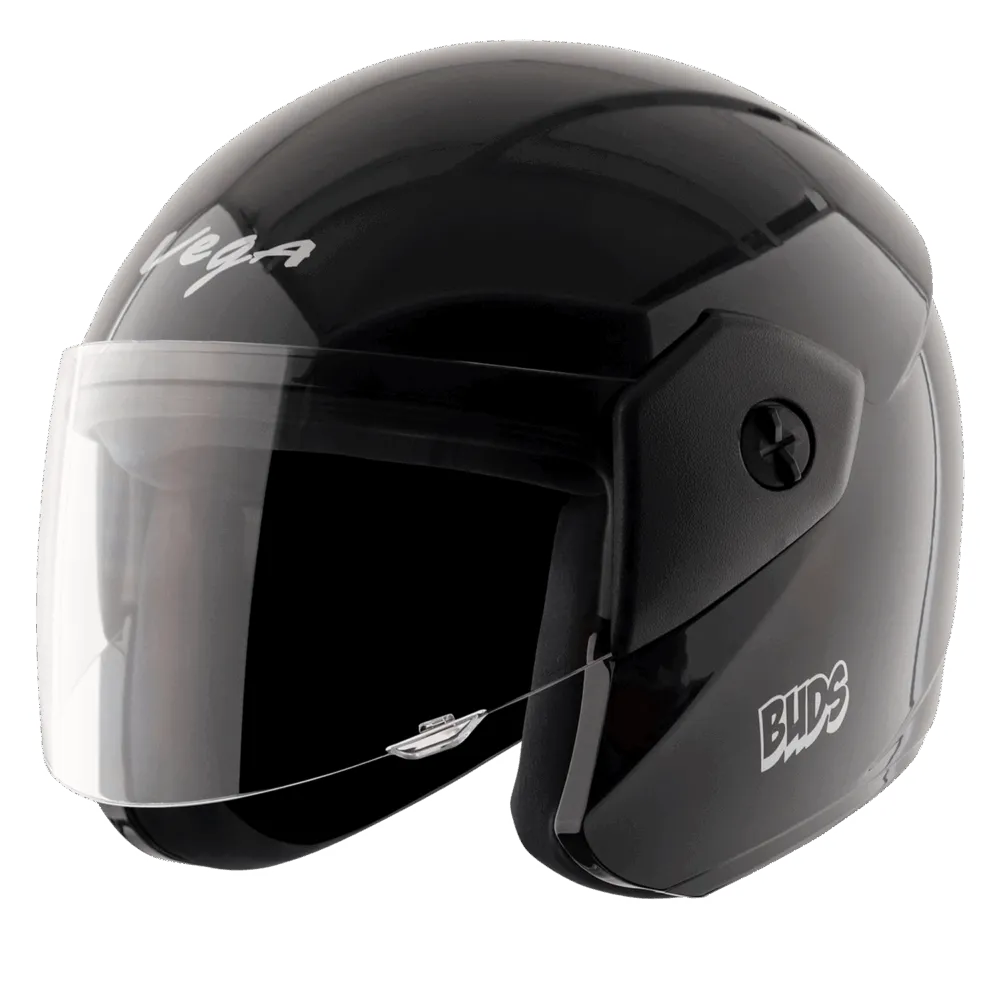VEGA Buds Dx Black Half Face Helmet