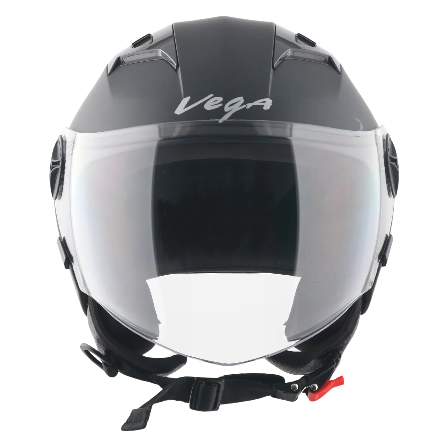 Vega Clark Solid Black Half Face Helmet
