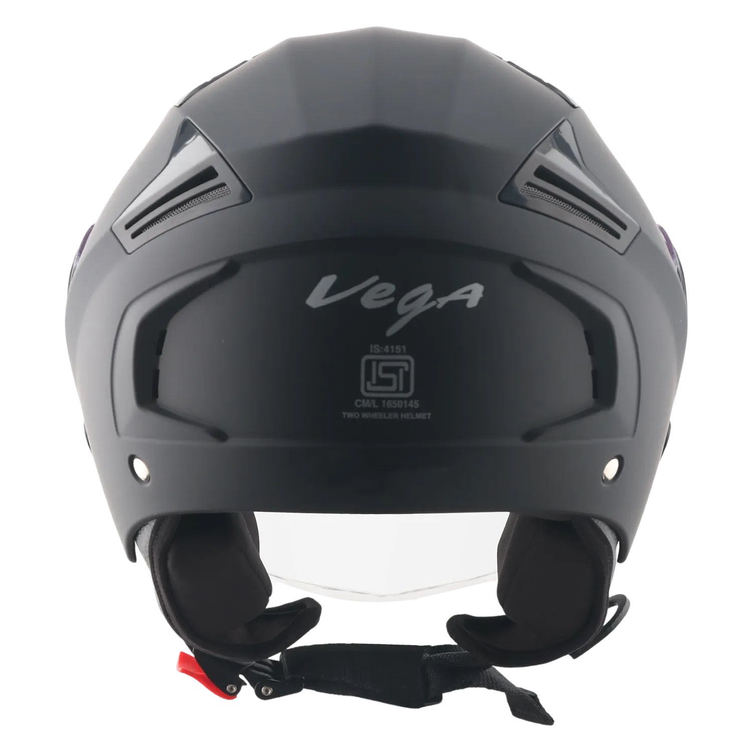 Vega Clark Solid Black Half Face Helmet