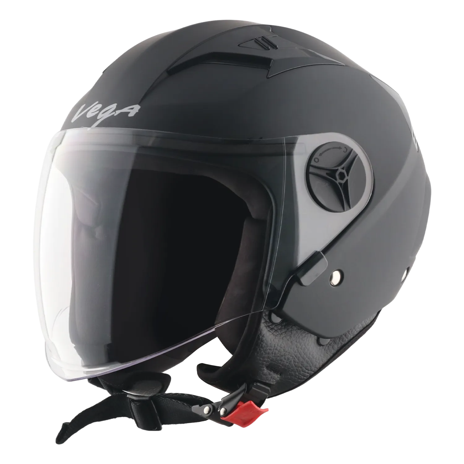 Vega Clark Solid Dull Black Half Face Helmet