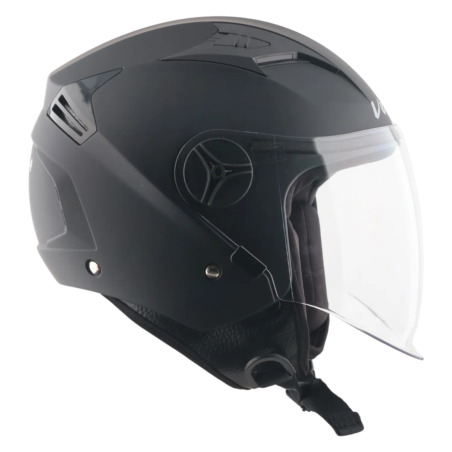 Vega Clark Solid Dull Black Half Face Helmet