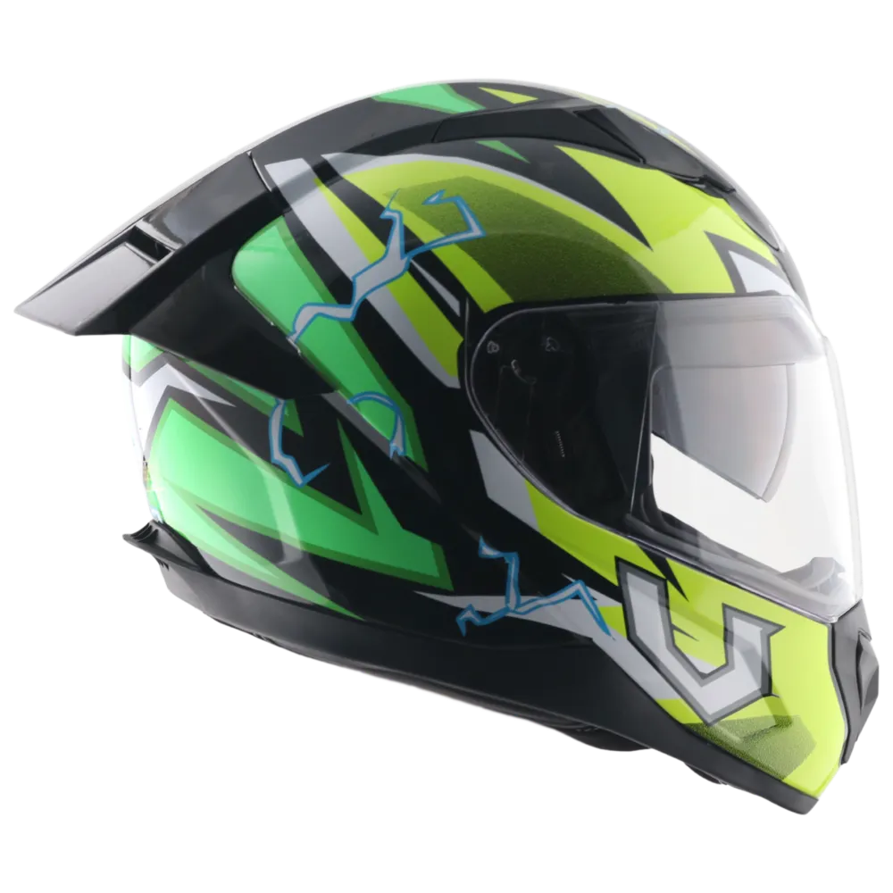 Vega Rapid Dx Flash Black Neon Yellow Full Face Helmet
