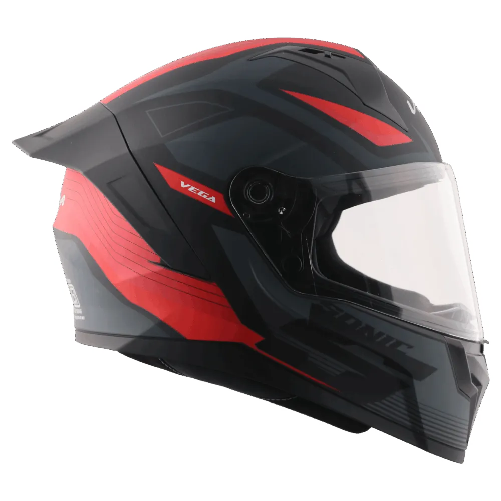 Vega Sonic Dx Trigger Dull Black Red Full Face Helmet