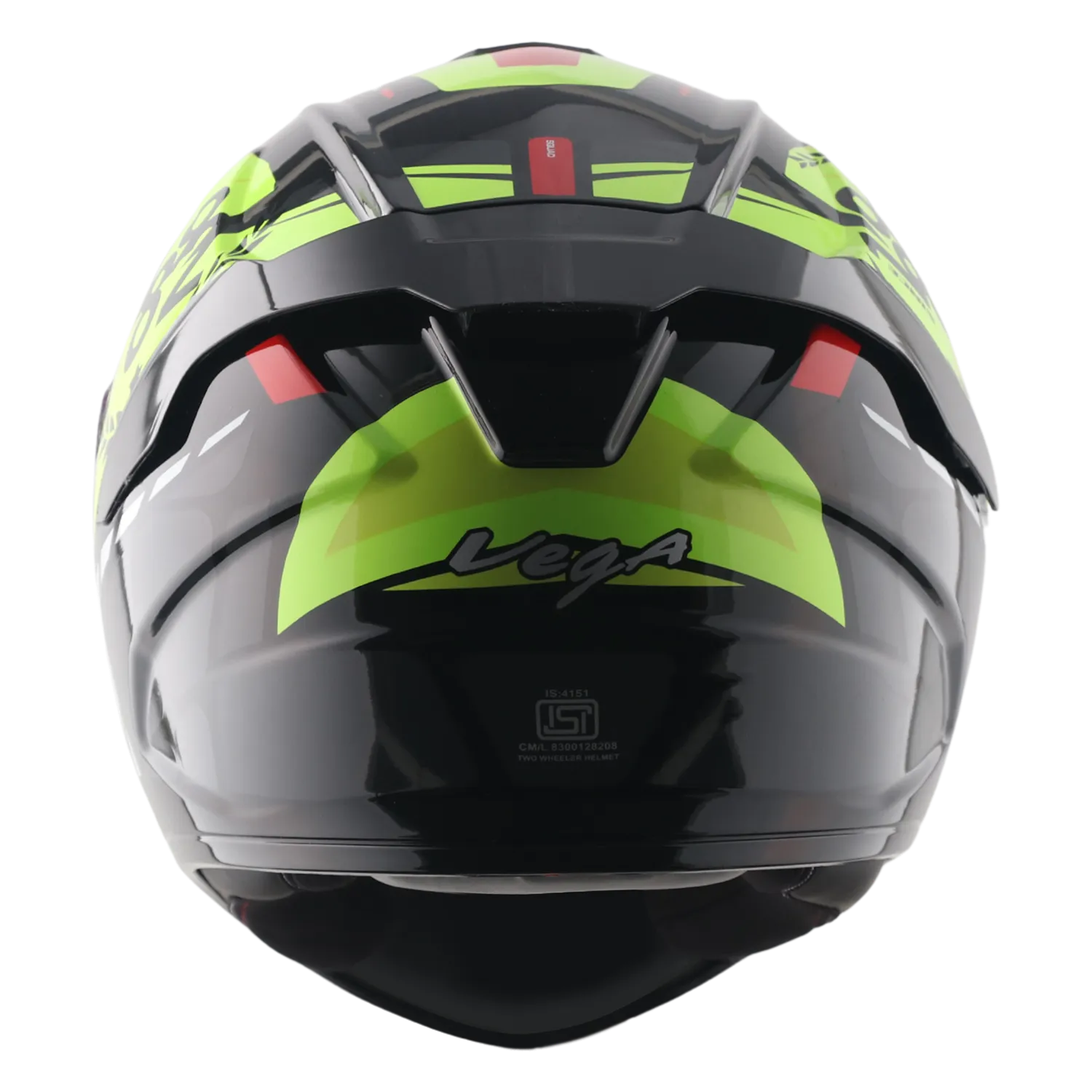 Vega Turbo Squad Black Neon yellow Full Face Helmet