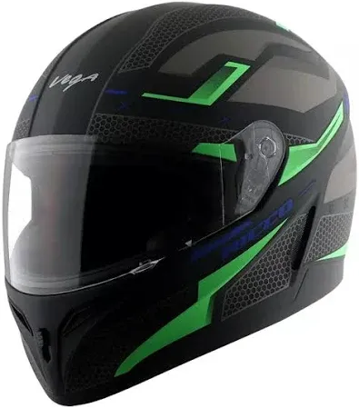 VEGA Voyager Dx Riccoo Black Neon Green Full Face Helmet