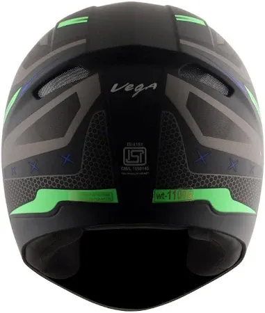 VEGA Voyager Dx Riccoo Black Neon Green Full Face Helmet