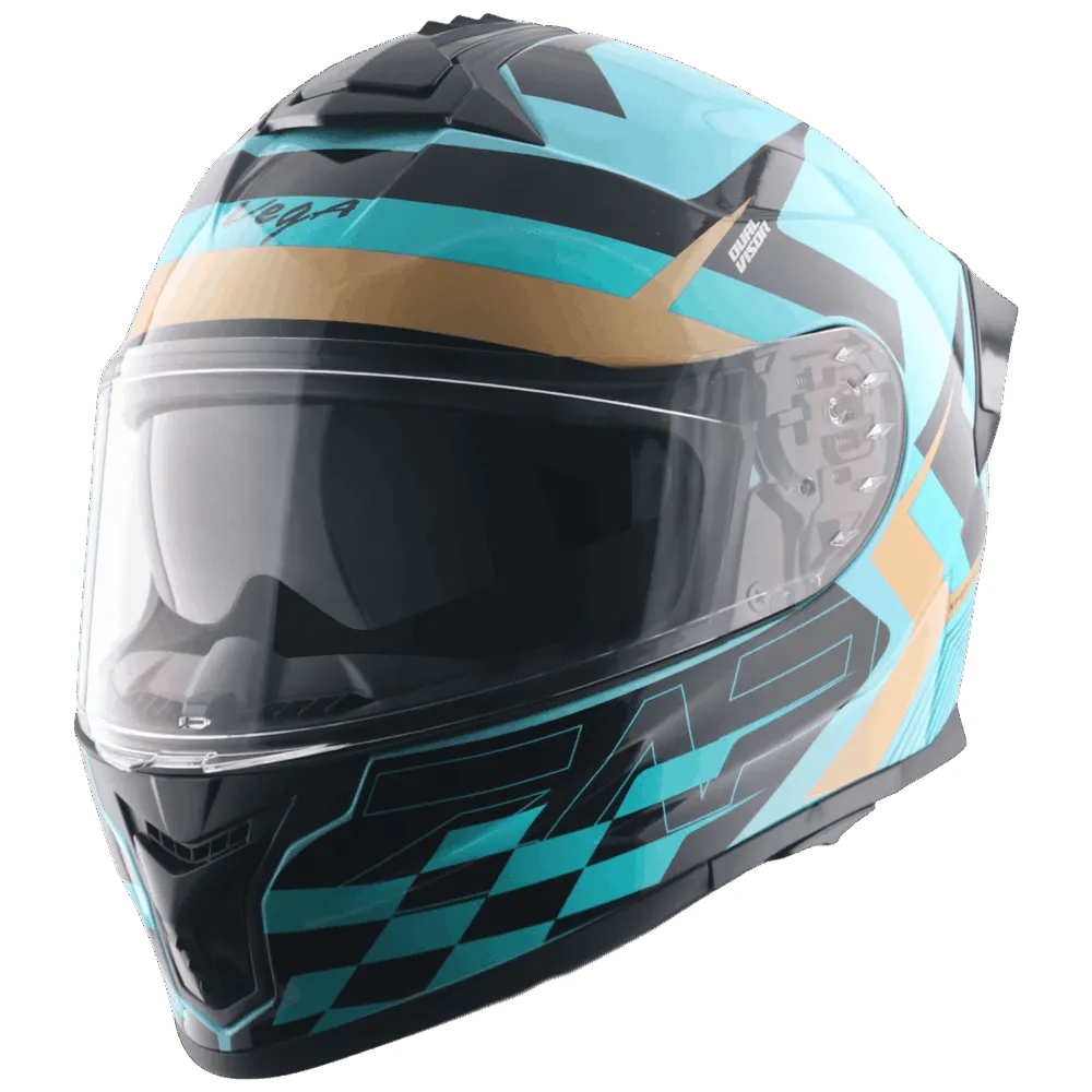 Vega Zap Dx Alliance Hex Blue Black Full face Helmet 