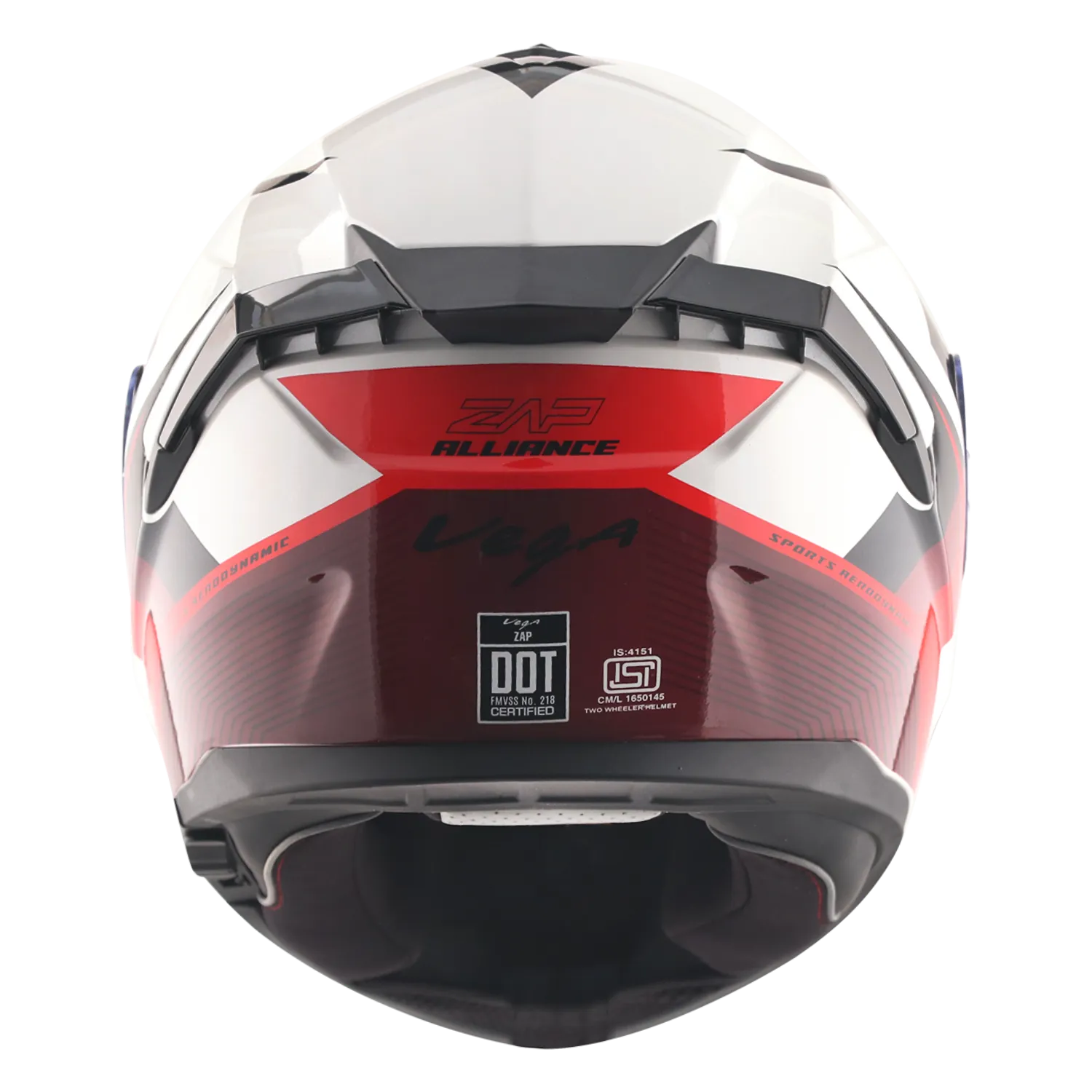 Vega Zap Dx Alliance White Red Full face Helmet