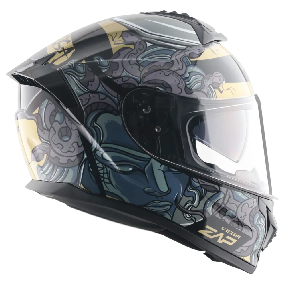 Vega Zap Dx Medusa Black Gray Full face Helmet