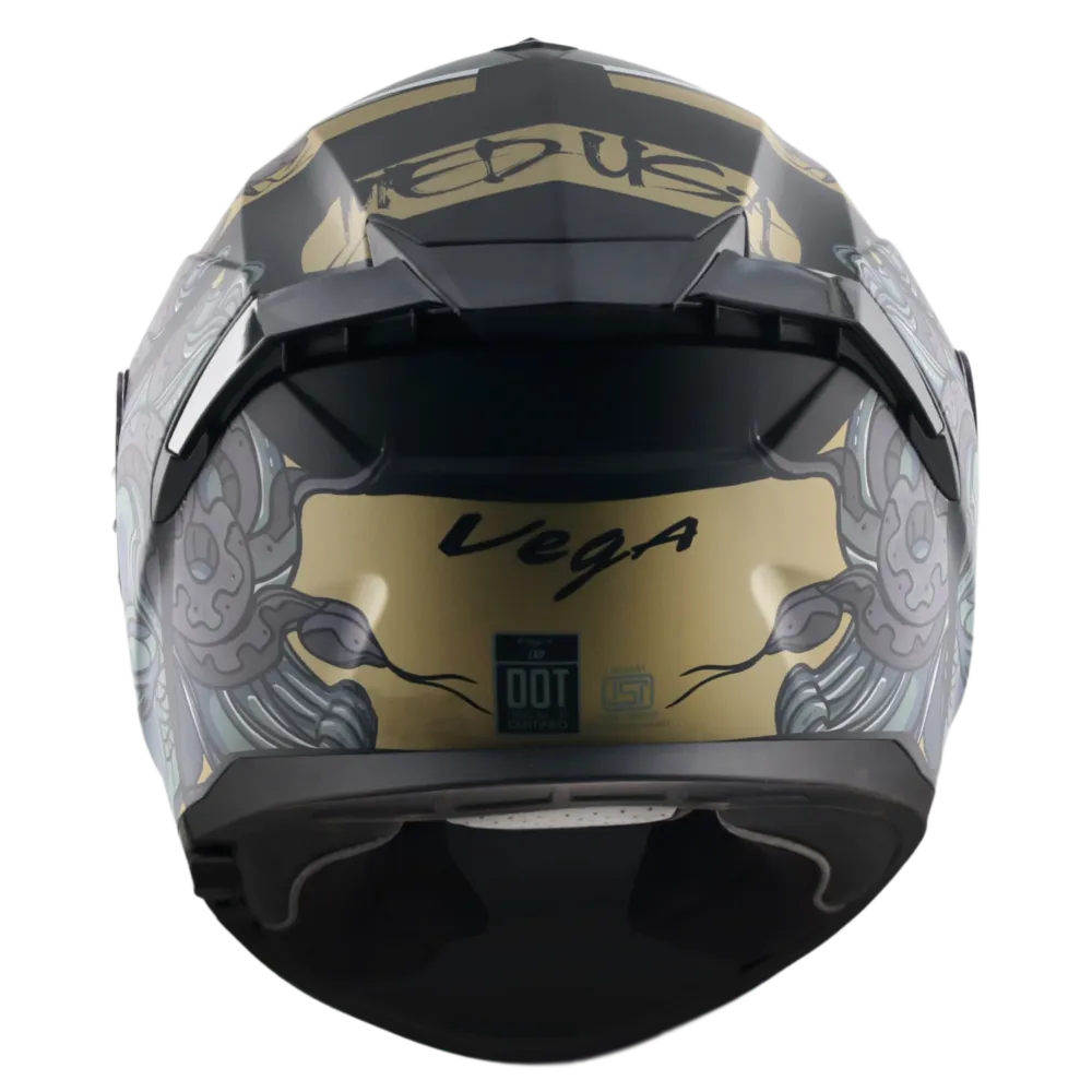 Vega Zap Dx Medusa Dull Black Gray Full Face Helmet