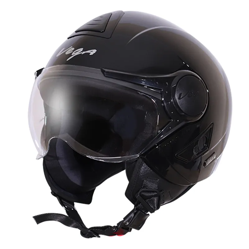 VEGA Verve Black Half Face Helmet