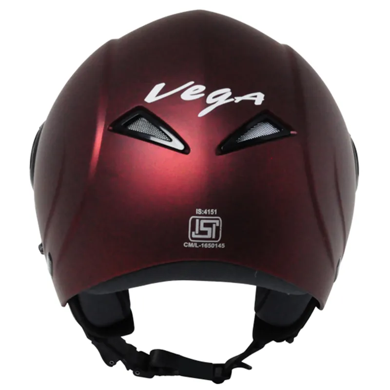 VEGA Verve Dull Burgundy Half Face Helmet