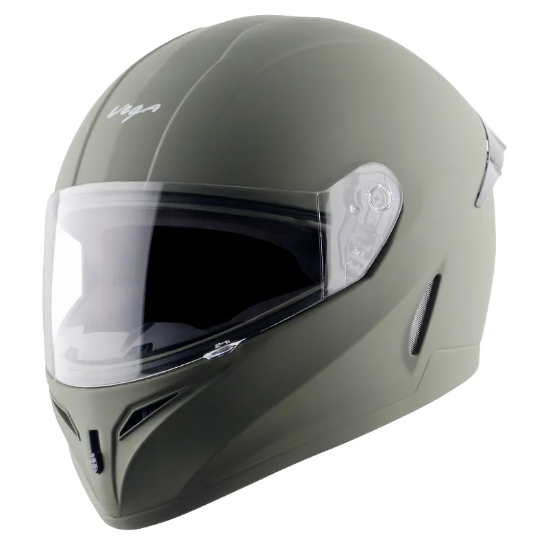VEGA Voyager Dx Dull Battle Green Half Face Helmet