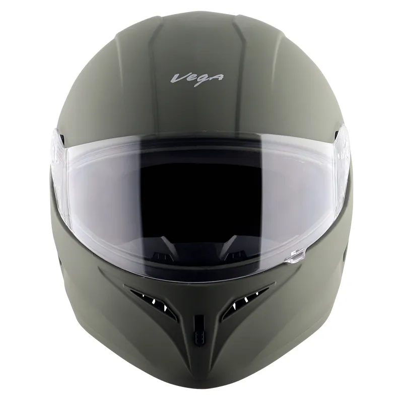VEGA Voyager Dx Dull Battle Green Half Face Helmet