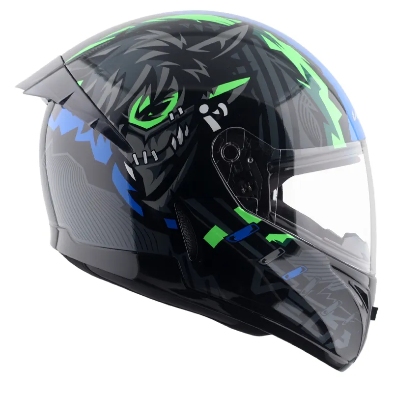 VEGA Voyager Dx Killer Black Blue Half Face Helmet