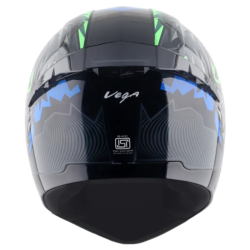 VEGA Voyager Dx Killer Black Blue Half Face Helmet