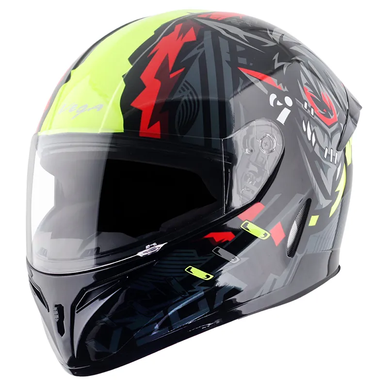 VEGA Voyager Dx Killer Black Neyon Yellow Half Face Helmet