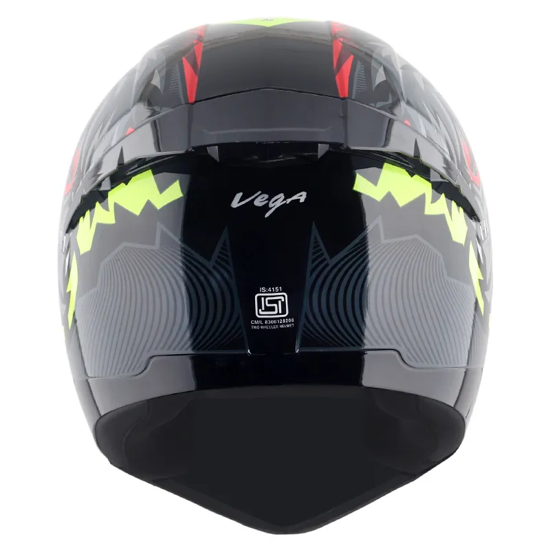 VEGA Voyager Dx Killer Black Neyon Yellow Half Face Helmet