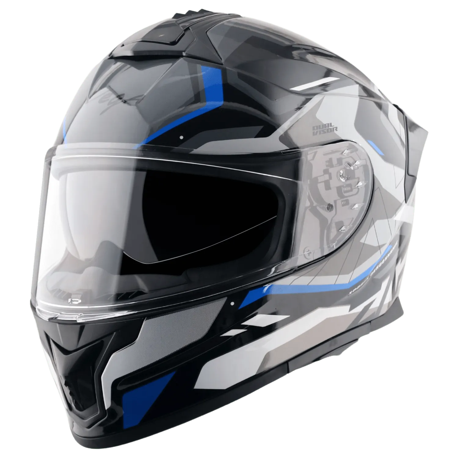 VEGA Zap Dx Volt Black Blue Full Face Helmet