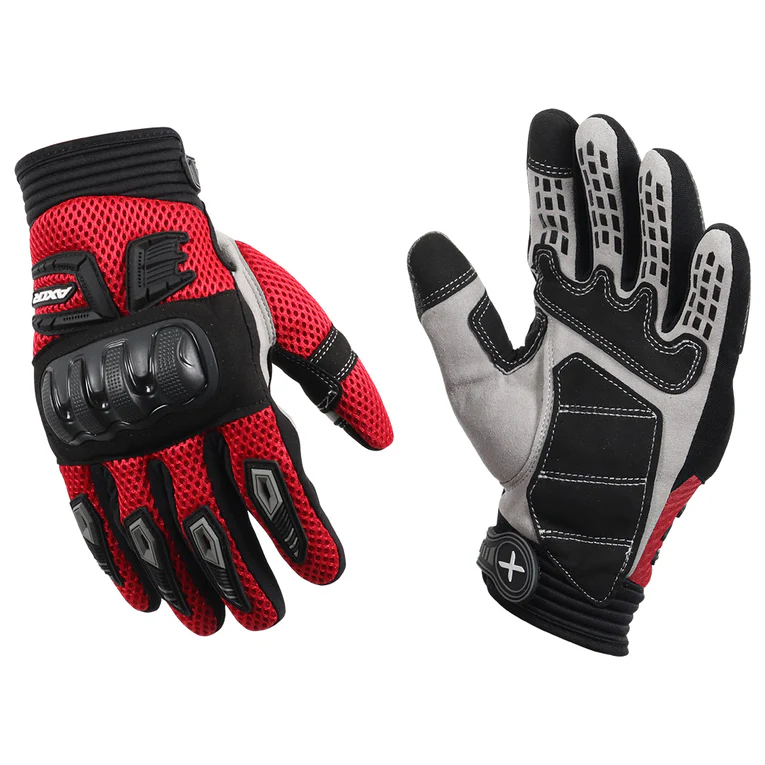 AXOR Air Stream Black Red Gloves Riding Gears