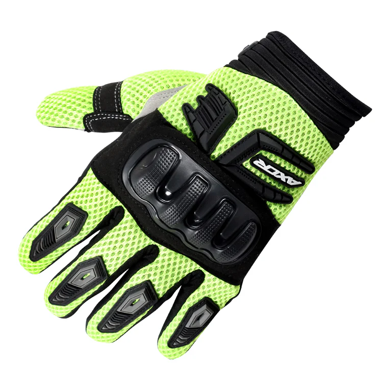 AXOR Air Stream Black Neon Green Gloves Riding Gears