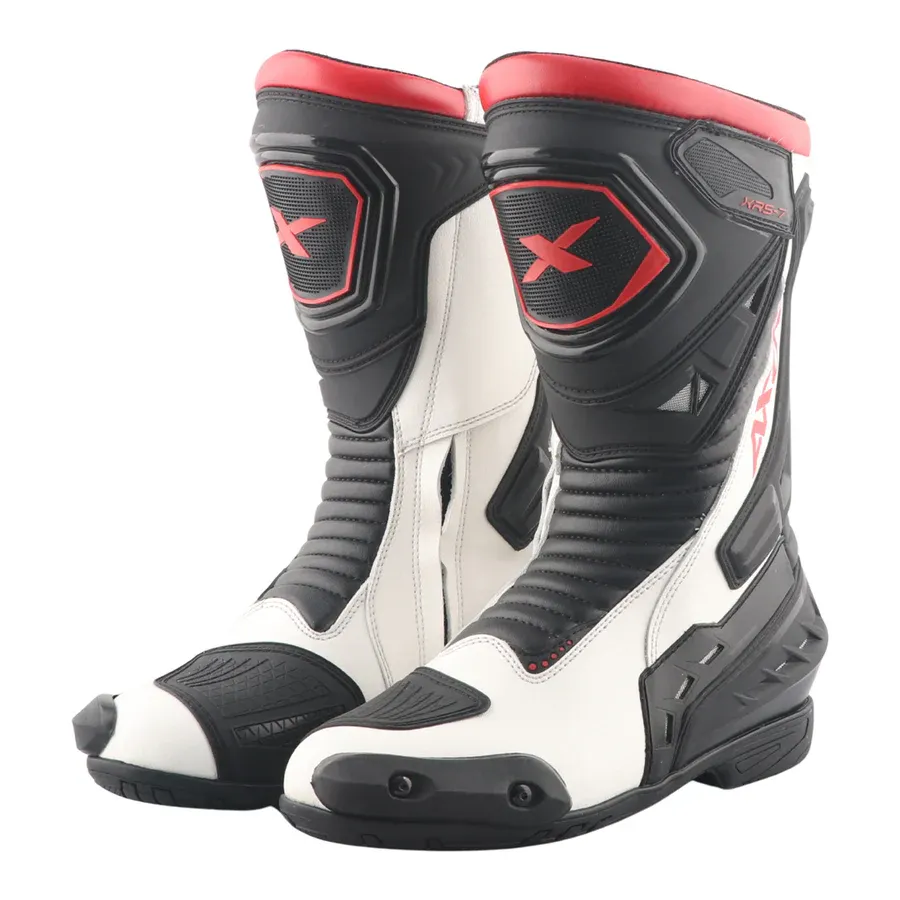 Axor Slip Stream Pro(10) Black White Red Riding Gears Boots