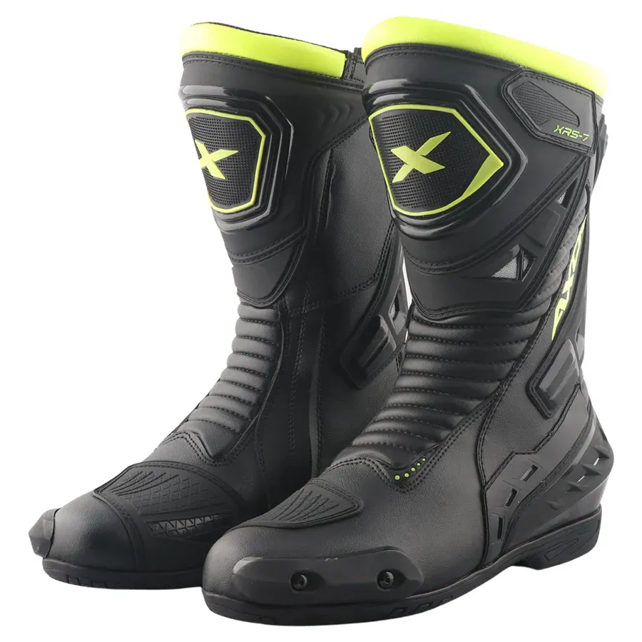 Axor Slip Stream Pro 10 Black Neon Green Riding Gears Boots