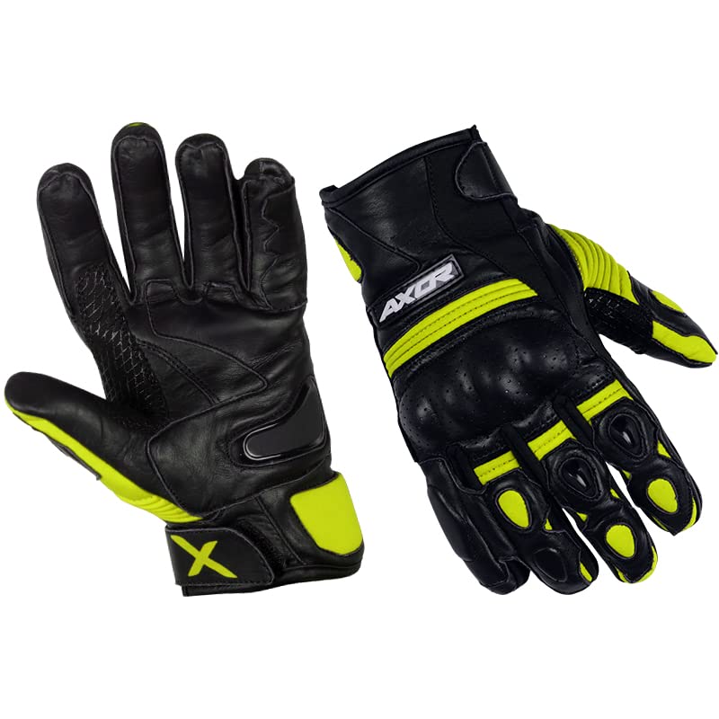 AXOR Spyder Black Neon Yellow Gloves Riding Gears