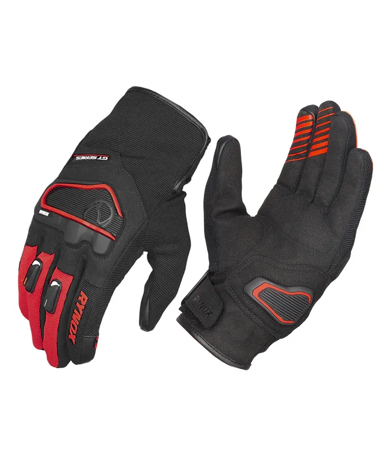 Rynox Helium GT 2 Gloves Black Red Riding Gearss