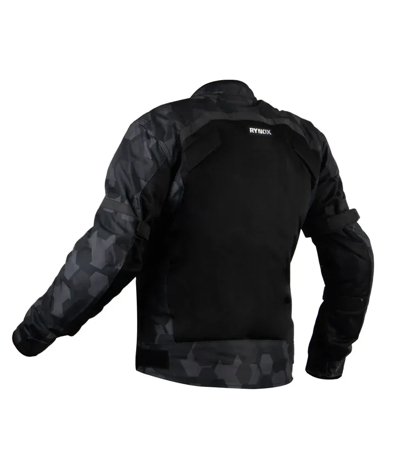 Rynox Urban X Jacket Black Mesh Camo Blue Riding Gears 