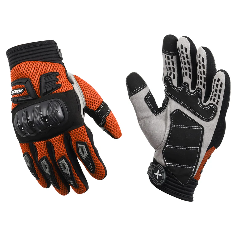 AXOR Air Stream Black Orange Gloves Riding Gears