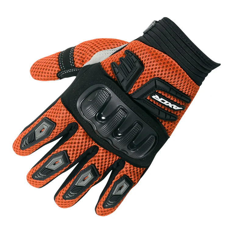 AXOR Air Stream Black Orange Gloves Riding Gears